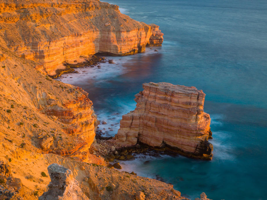 Die Island Rock Felsformation vor der Küste von Kalbarri. Island Rock, Rock Kalbarri, Kalbarri Nationalpark