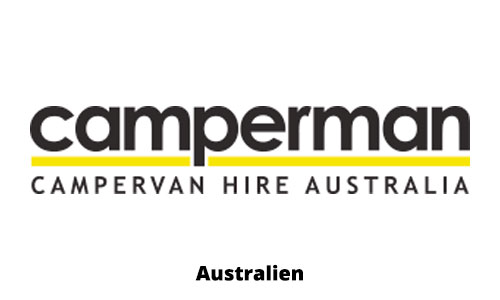 Camperman Logo Australien, Budget Camper mieten, Hochdach Camper 2 Bett, 5 Bett Camper