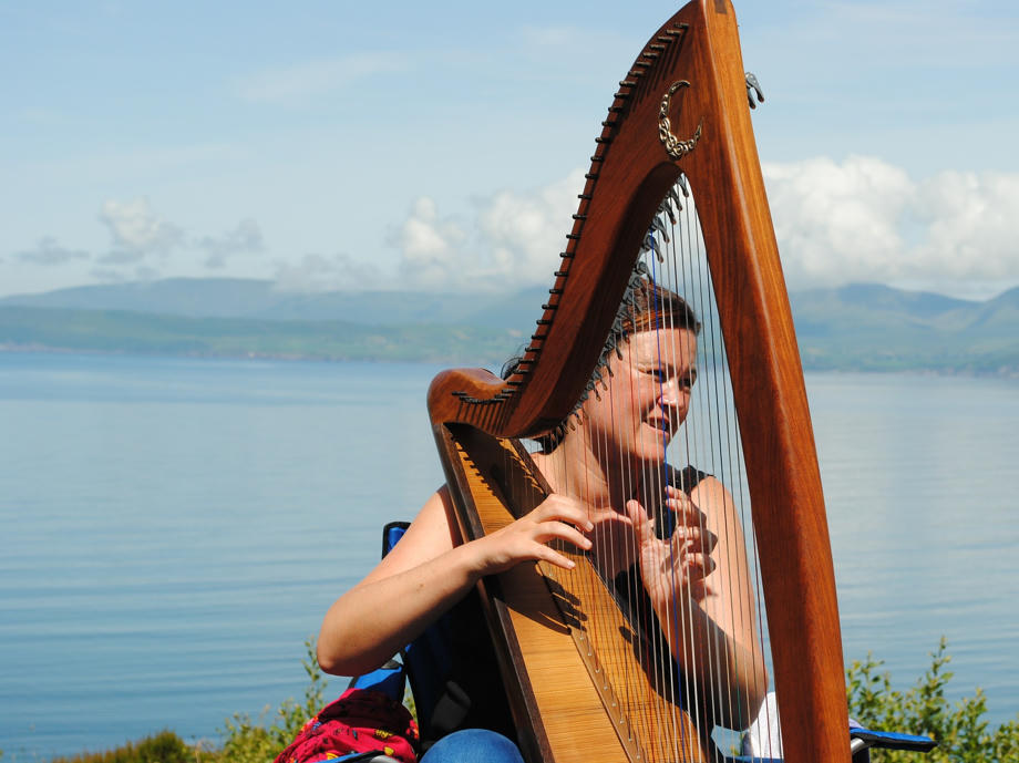 Die Harfe ist eines der Nationalsymbole Irlands. Harfe Irland, Harfenspielerin, Irland Geschichte