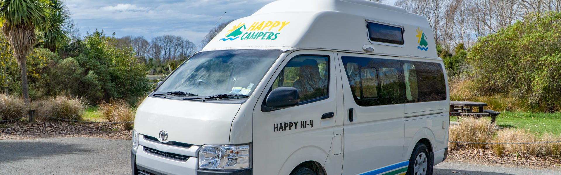 Happy Hi 4 Camper mit Hitop für 4 Reisende mieten in Neuseeland