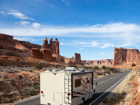 Wohnmobil in den USA in der Wüste